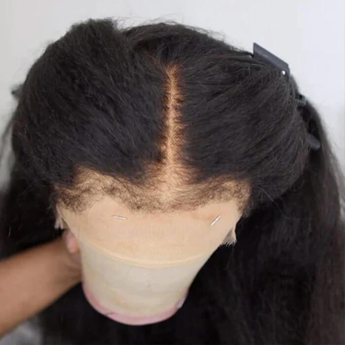 4C Edges 13X6 Skinlike Real HD Lace Front Wig Kinky Straight Glueless Wig