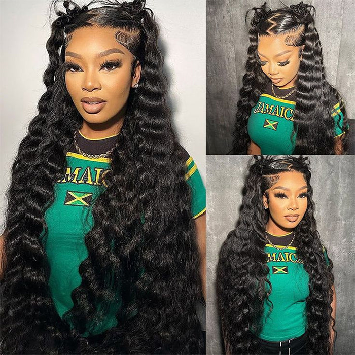 Transparent Lace Wig Loose Deep Wave 100% Real Human Hair Lace