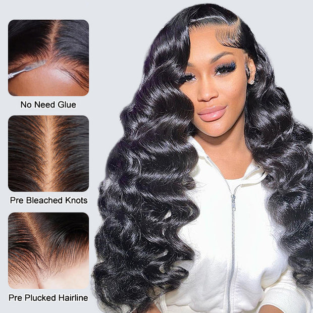 Loose Wave Glueless Wigs Human Hair Pre Cut 4x4 5x5 8x5 HD Lace Closure Wigs for Beginners