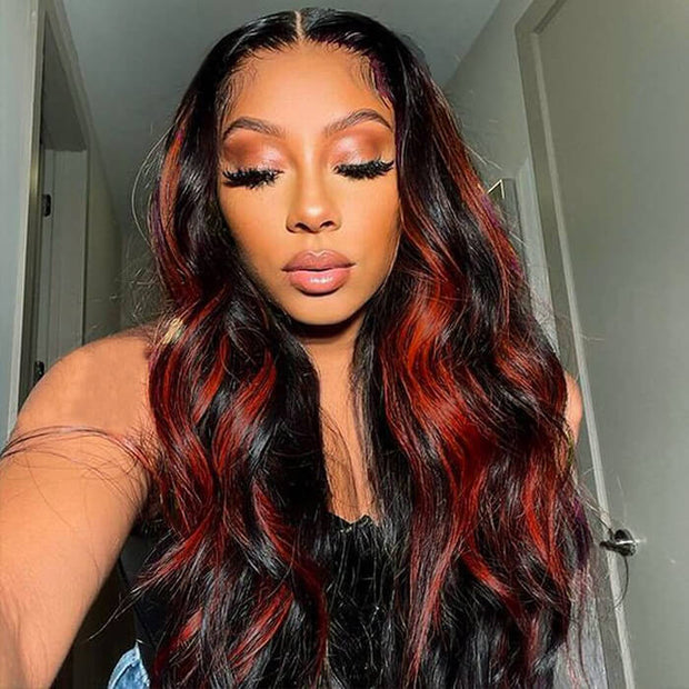 P1B/350 Piano Color Body Wave Human Hair Wig 13x4 HD Lace Frontal Wigs ...