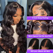 13x4 Body Wave Pre-All Lace Frontal Wig Glueless Lace Front Wigs with Invisible Knots 220%