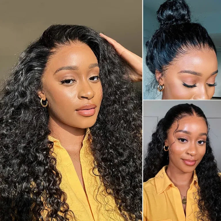 20”=$159 Glueless Invisi-String 360 Lace Frontal Wigs Pre-cut & Pre-bleached Human Hair Wig Lace Parting Anywhere