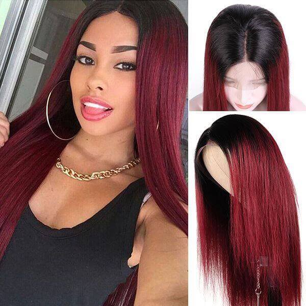 Ombre Color Human Hair Wigs Straight & Body Wave 13x4 HD Lace Front Wigs 150% Density