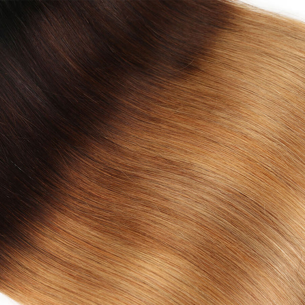 T1B/4/27 Ombre Brazilian Straight Human Hair 3 Bundles 10A Unprocessed Virgin Hair Weave Bundles