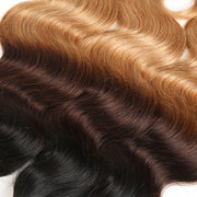 T1B/4/27# Three Tone Ombre Brazilian Body Wave Virgin Hair 3 Bundles