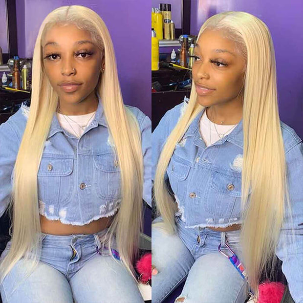 Straight 613 Wigs Blonde 13*4 Lace Front Wigs Affordable 4*4 Closure Wigs 150% Density