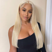 613 Blonde Straight Wigs 13x4 HD Invisible Lace Front Human Hair Wigs