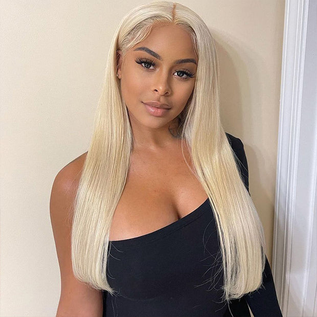 613 Blonde Straight Wigs 13x4 HD Invisible Lace Front Human Hair Wigs
