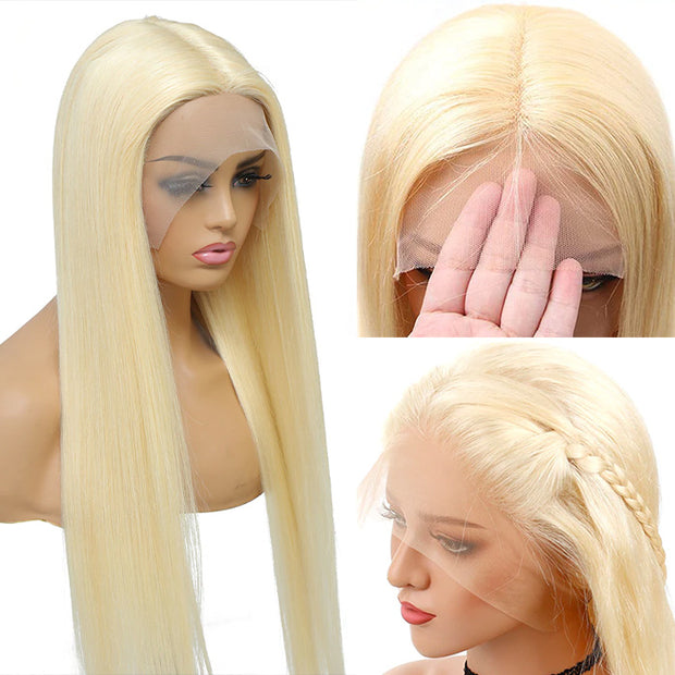 613 Blonde Straight Wigs 13x4 HD Invisible Lace Front Human Hair Wigs
