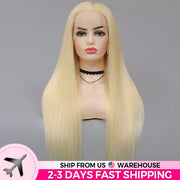 613 Blonde Straight Wigs 13x4 HD Invisible Lace Front Human Hair Wigs