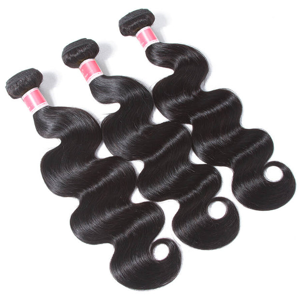 Brazilian Body Wave 3 Bundles 12A Unprocessed Virgin Human Hair Weave Natural Black Color Hermosa Hair