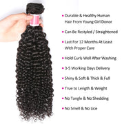 Wholesale Brazilian Curly Hair Weave 3 Bundles with 13x4 Lace Frontal