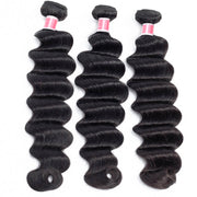 12a unprocessed loose deep wave bundles real; human hair weave