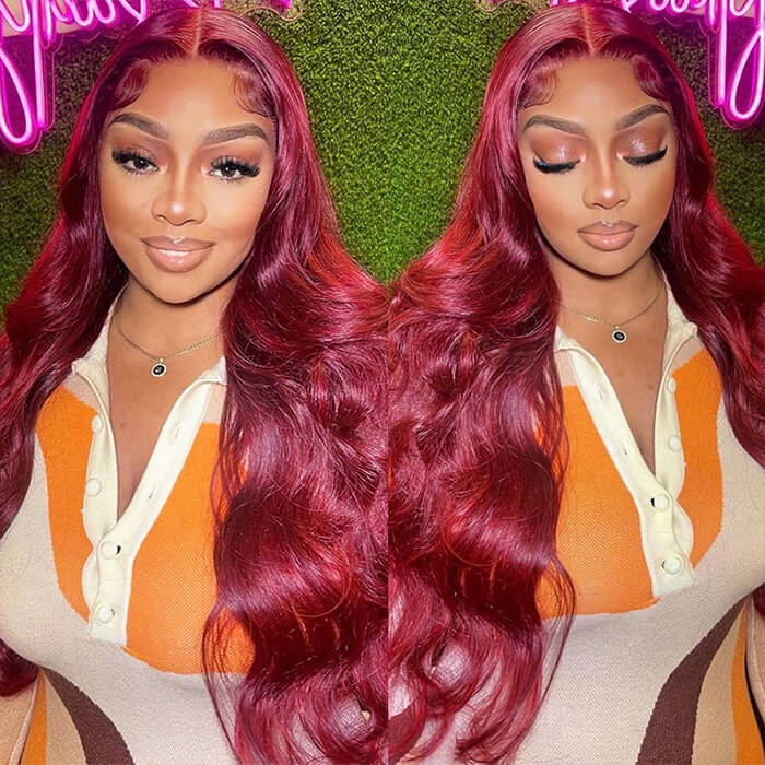 99J Burgundy Lace Front Wigs Body Wave Colored Human Hair Wigs 13x4 13x6 4x4 5x5 HD Lace Glueless Wigs