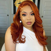 Ginger Color 13x4 HD Lace Front Wig Body Wave Colored Human Hair Wigs Pre Plucked Hairline