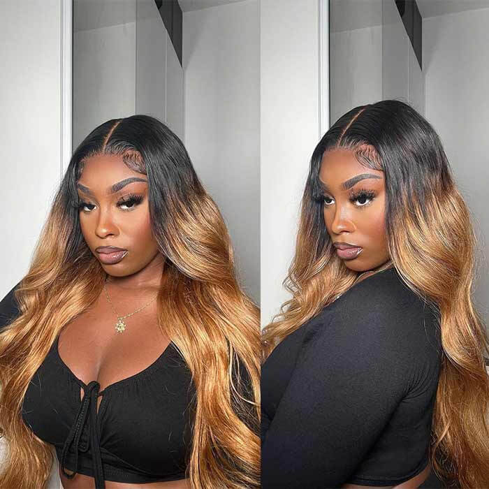 1b/27 ombre body wave hd lace front wig