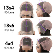 Water Wave Human Hair Lace Front Wigs #1B/30 Highlight Brown Wigs