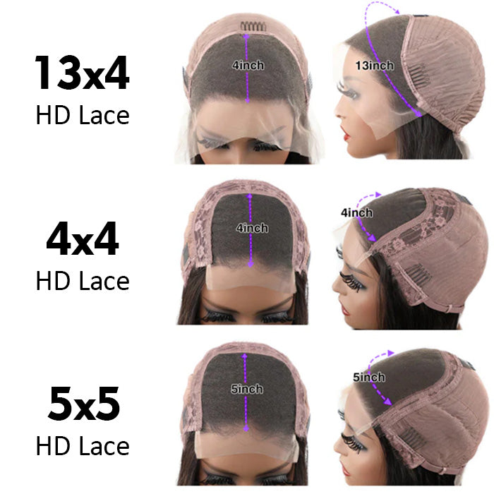 HD Lace Wigs Realistic 13*4 Lace Front Wigs Human Hair Deep Wave 5*5/4*4 Transparent Lace Closure Wigs