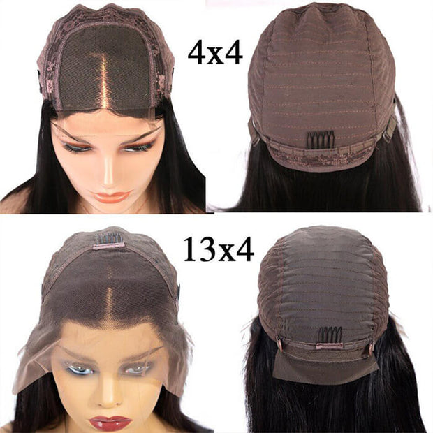 Reddish Brown 13x4 HD Lace Human Hair Wig #33B Auburn Colored Body Wave Wigs