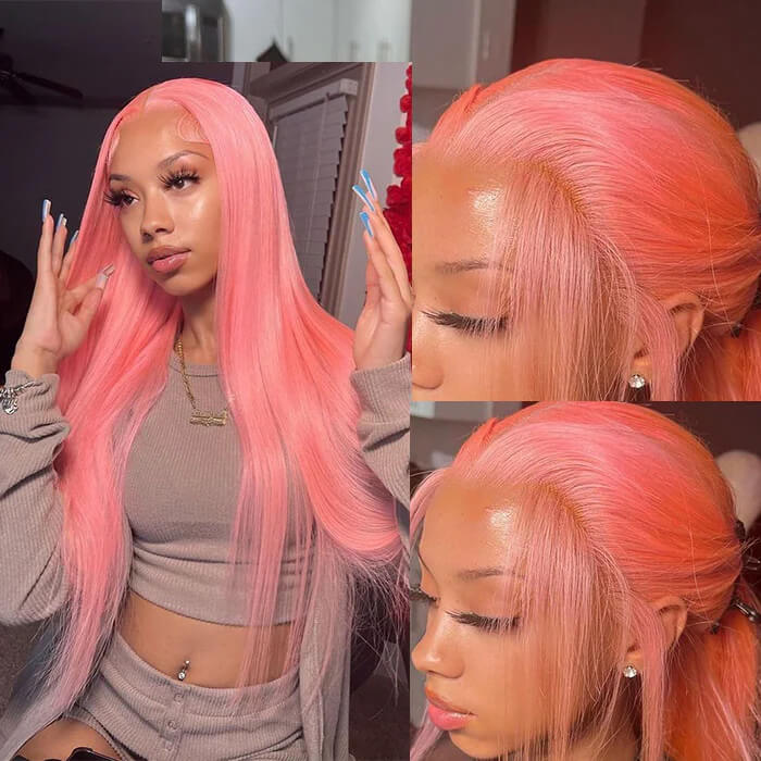 pink 13x4 lace front wig