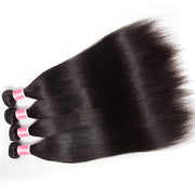 Peruvian Straight Hair 4 Bundles With 13x4 Lace Frontal 10A Virgin Human Hair Bundles With Frontal Deal