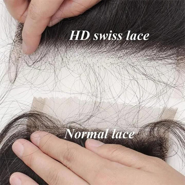 Loose Deep Wave 4x4 HD Lace Closure Crimped Wig Pre Plucked Human Hair