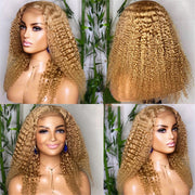 Honey Blonde 4x4 HD Lace Closure Wigs Natural #27 Brown Glueless Human Hair Wigs
