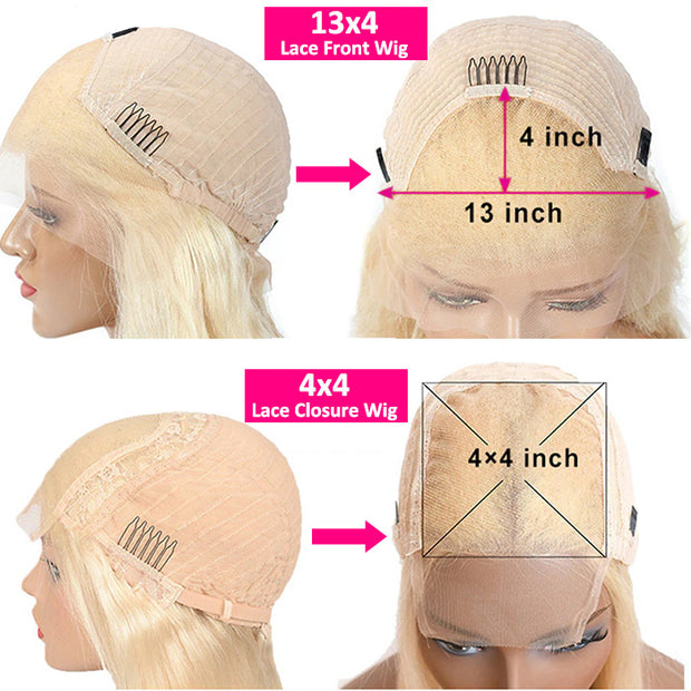 613 Blonde Color Body Wave Wig 13*4 HD Transparent Lace Frontal Human Hair Wigs For Women