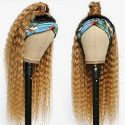 #27 Honey Blonde Headband Wigs Deep Wave Virgin Human Hair