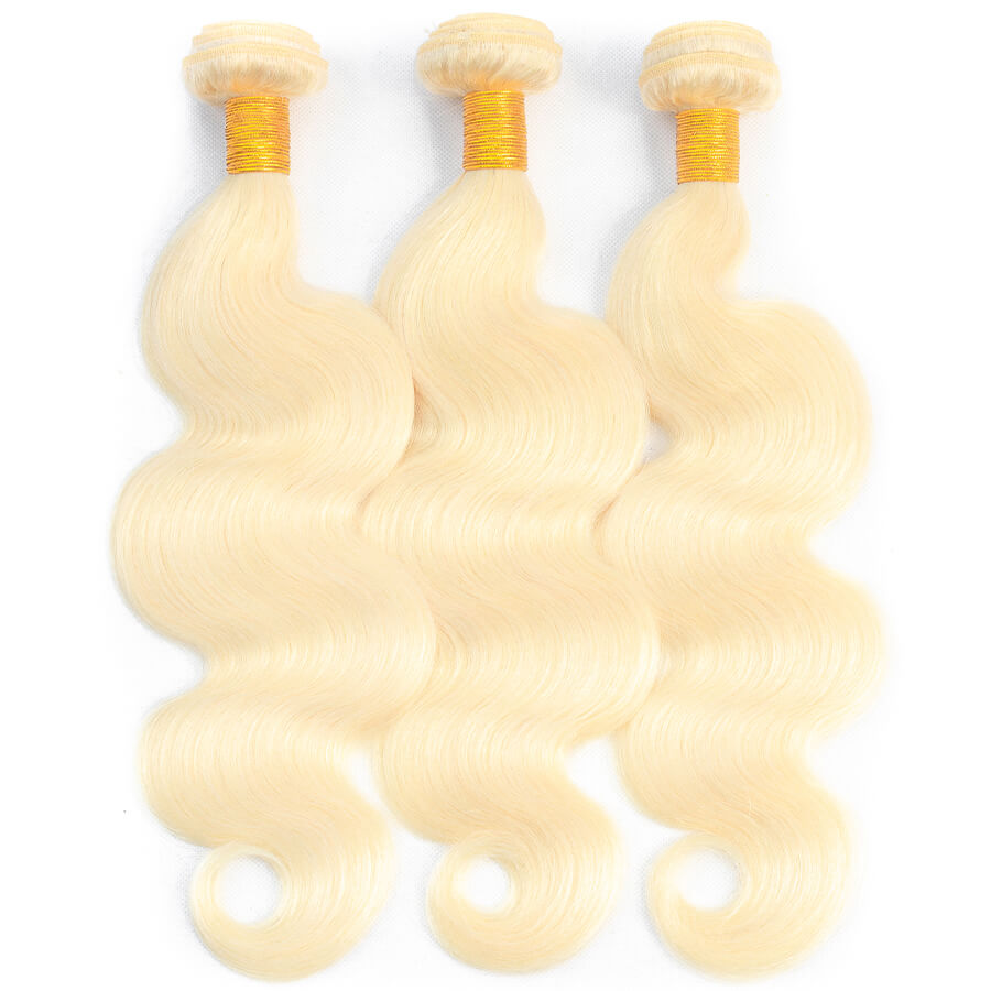 613 Blonde Virgin Hair Body Wave 3 Bundles 100% Unprocessed  display picture 3