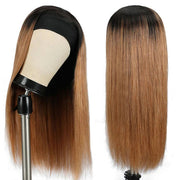 #30 Chestnut Brown Headband Wigs Straight/Body Wave Human Hair Half Wigs with Various Headbands