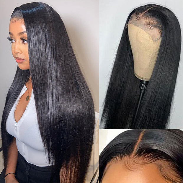 Beginnger-friendly 4x4 HD Lace Closure Wigs Human Hair Pre Plucked Hairline