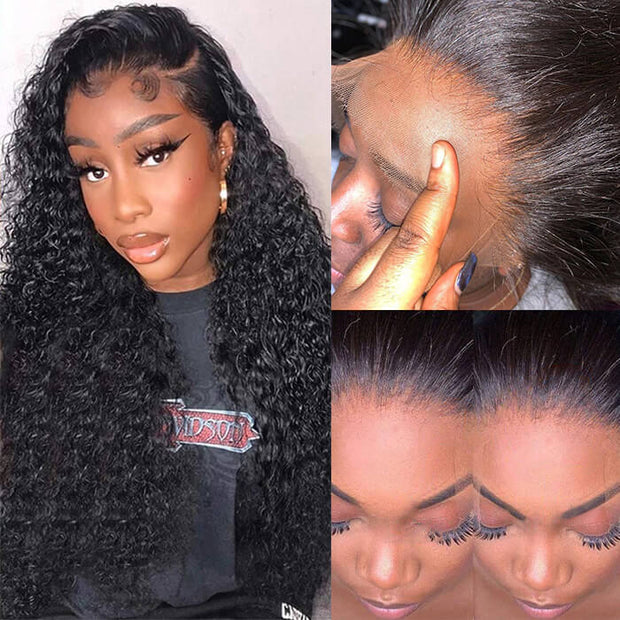 Skinlike HD Lace Curly Wig 13x6 13x4 HD Lace Frontal Wig Human Hair New Upgrade Invisible Small Knot Wigs
