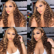 Highlight Deep Wave Frontal Wig 13*4 13*6 Glueless HD Lace Wigs with Pre Plucked Hairline
