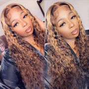 4/27 Highlights Honey Blonde Wig 13*4 HD Lace Front Human Hair Colored Wigs For Women