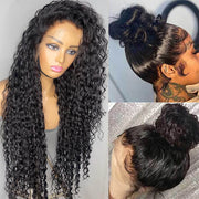 Deep Wave 360 Lace Frontal Wigs Pre Plucked HD Lace Human Hair Wigs For Women
