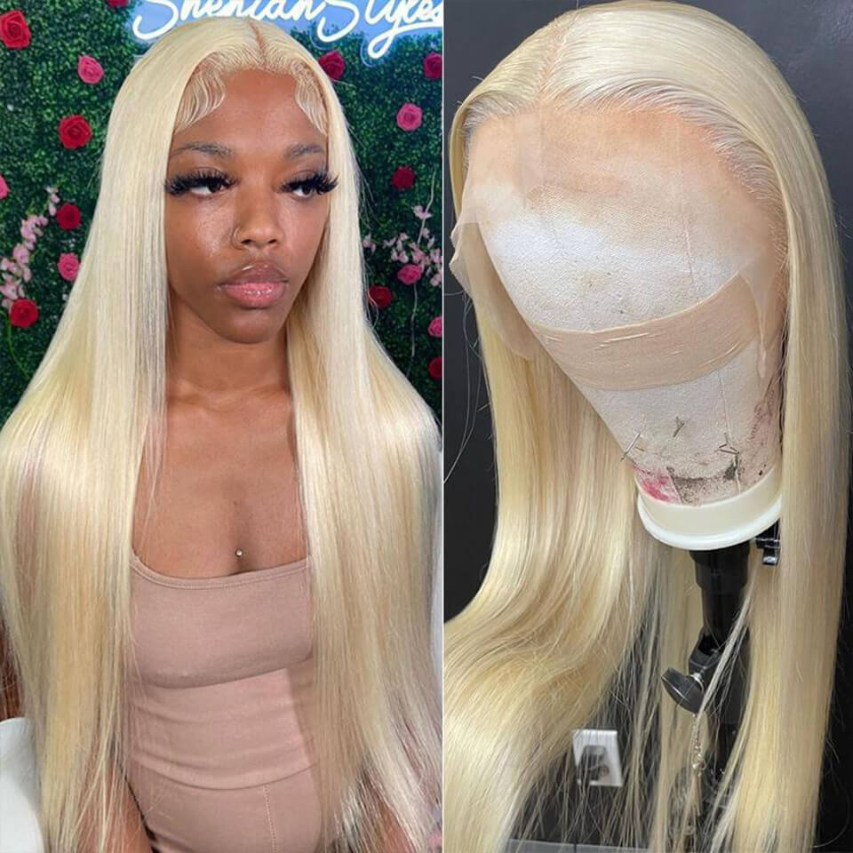 613 Blonde Glueless Pull Go Drawstring Wigs Silky Straight  display picture 1