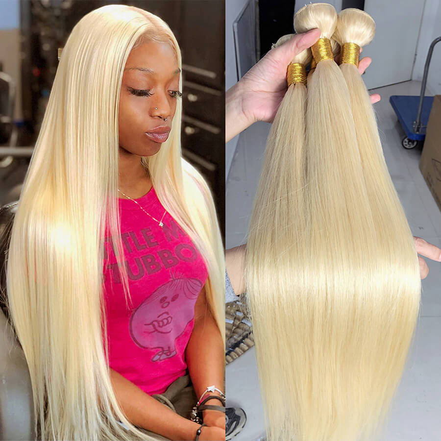 Color #613 Brazilian Straight Virgin Hair 3 Bundles 100  display picture 1