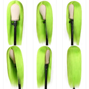 13X4 HD Lace Wigs Long Straight Hair Green Color Wigs for Fashion Women  with Natural Hairline