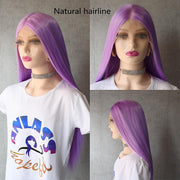13x4 Purple Color 13x4 HD Lace Front Human Hair Wigs with Baby HairGlueless Lace wig
