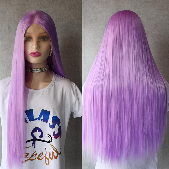purple human hair hd lace front wig