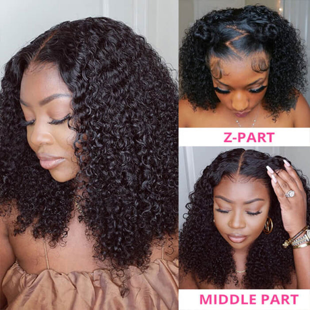 150% Density Short Curly Hair Wigs Pre Plucked 4x4 13x4 HD Lace Wigs