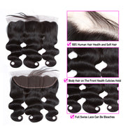 Peruvian Body Wave Virgin Hair Weave 3 Bundles With 13*4 Lace Frontal