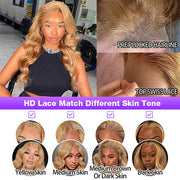 Body Wave #27 Colored HD Lace Human Hair Wigs For Women Honey Blonde 13*4 13*6 Lace Frontal Wigs