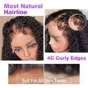 4C Edges Hairline Wig Deep Wave 5x5/13x4 HD Lace Front Wigs Human Hair With Curly Baby Hair Realistic Hairline