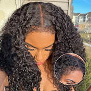 4C Edges Hairline Wig Deep Wave 5x5/13x4 HD Lace Front Wigs Human Hair With Curly Baby Hair Realistic Hairline