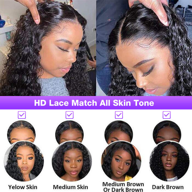 HD Lace Wigs Realistic 13*4 Lace Front Wigs Human Hair Deep Wave 5*5/4*4 Transparent Lace Closure Wigs