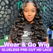 Glueless Ready And Go Wigs Loose Wave Lace Closure Wigs With Pre Cut Lace Hairline