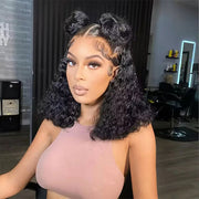 Water Wave Short Bob 13x4 Lace Front  Wigs 100% Human Hair Pre Plucked Glueless Lace Front Wigs