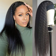 Kinky Straight Headband Wig Human Hair No Gel No Glue Wig